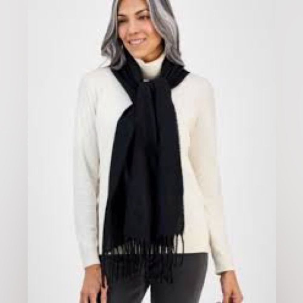 NWT Style & Co. Black Fringe Scarf